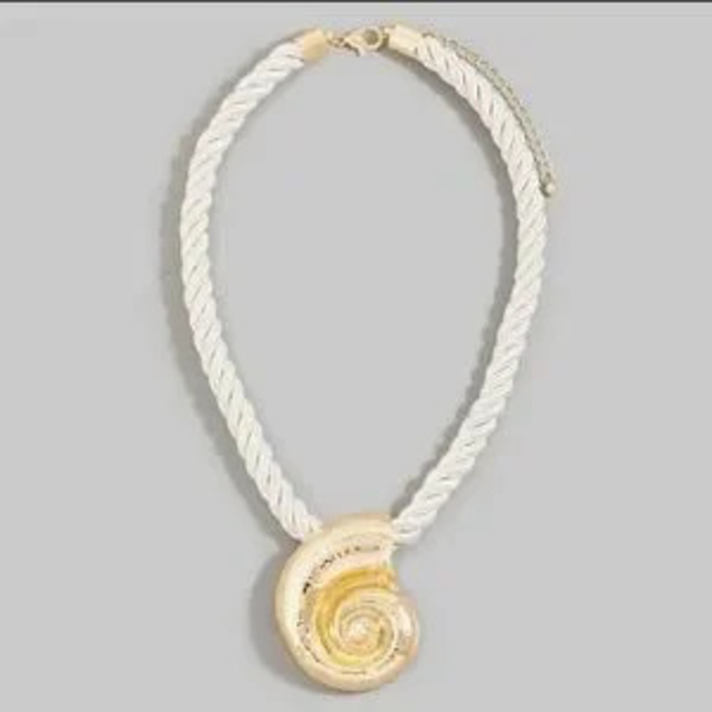 Statement Shell Rope Pendant Necklace (9704) - Picture 3 of 4